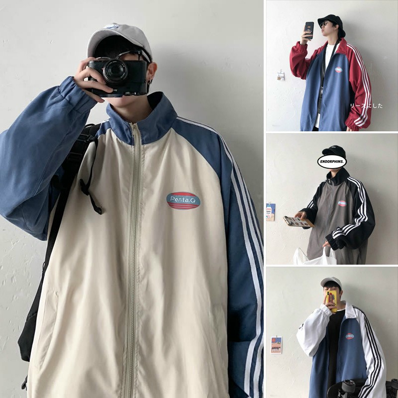 Áo khoác Dù Gió 2 Lớp sọc Tay Có Khóa Kéo Zip Nam Nữ - Kiểu Rộng Unisex HÀn Quốc Rẻ Đẹp - Chống Nắng Và Lạnh
