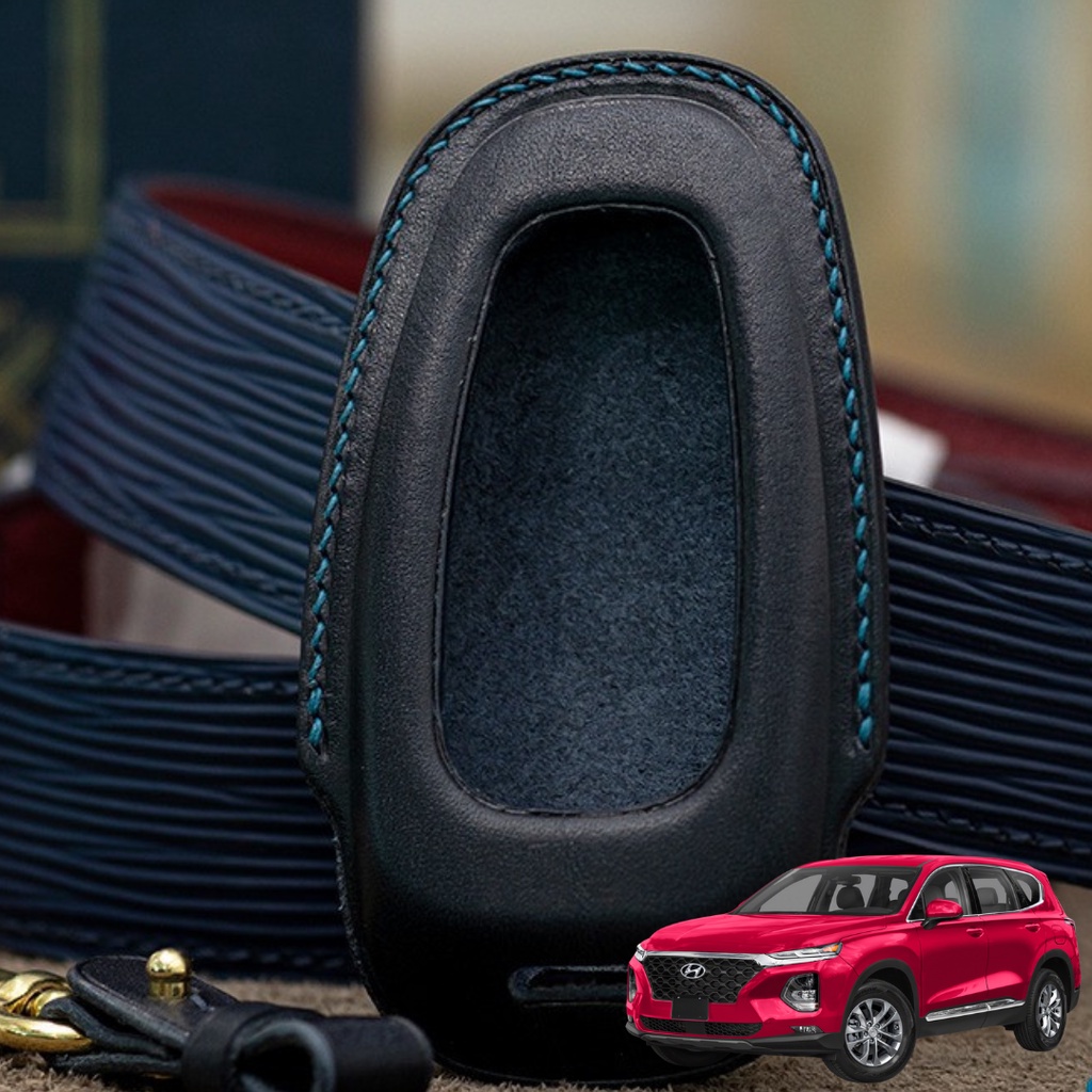 Bao Da Chìa Khóa ô tô HYUNDAI SANTAFE | Bọc chìa khóa ô tô da thật khâu tay