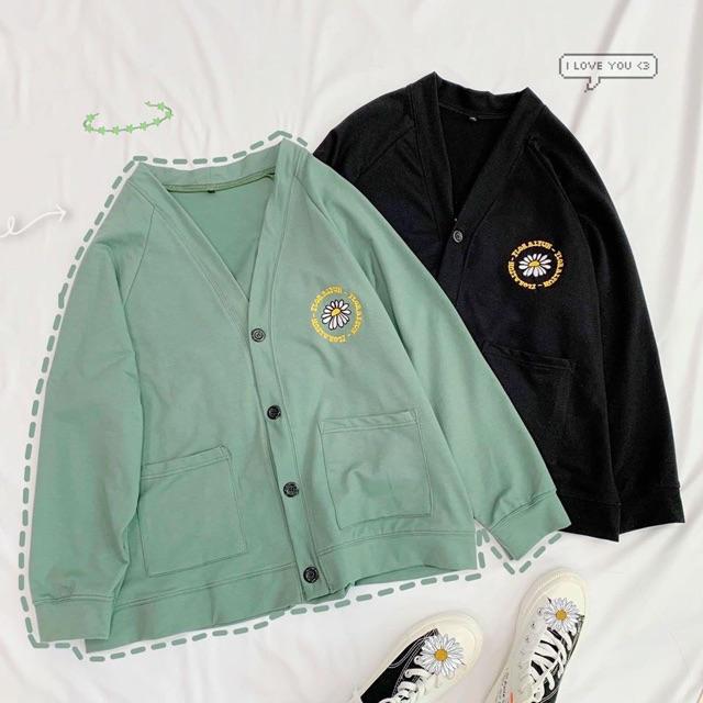 Áo khoác Cardigan FLORAL  màu XANH/ĐEN Nam Nữ Unisex ️  50K