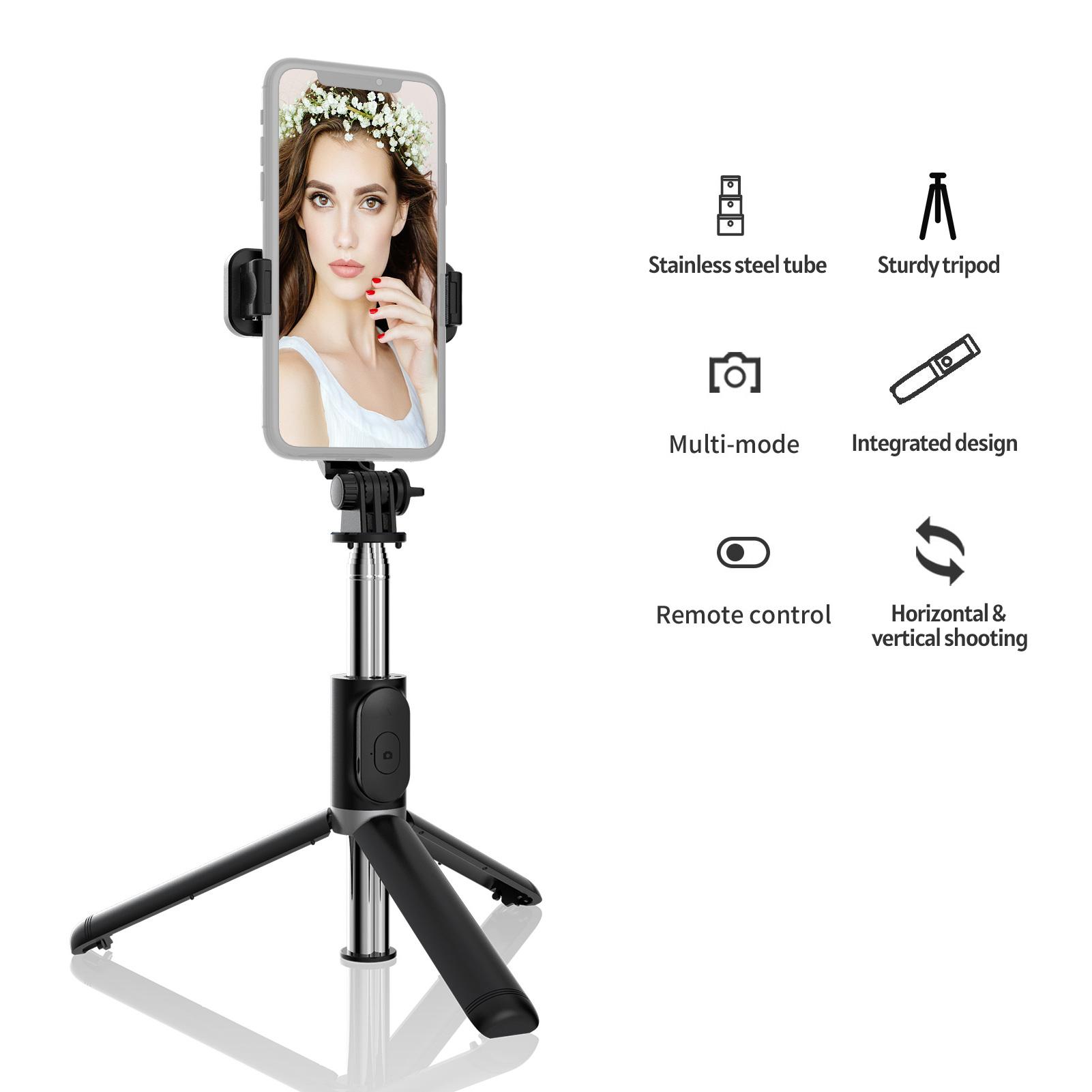 Chân đế di động BT Selfie Stick có thể mở rộng không dây đa chức năng điều khiển từ xa cho Vlog