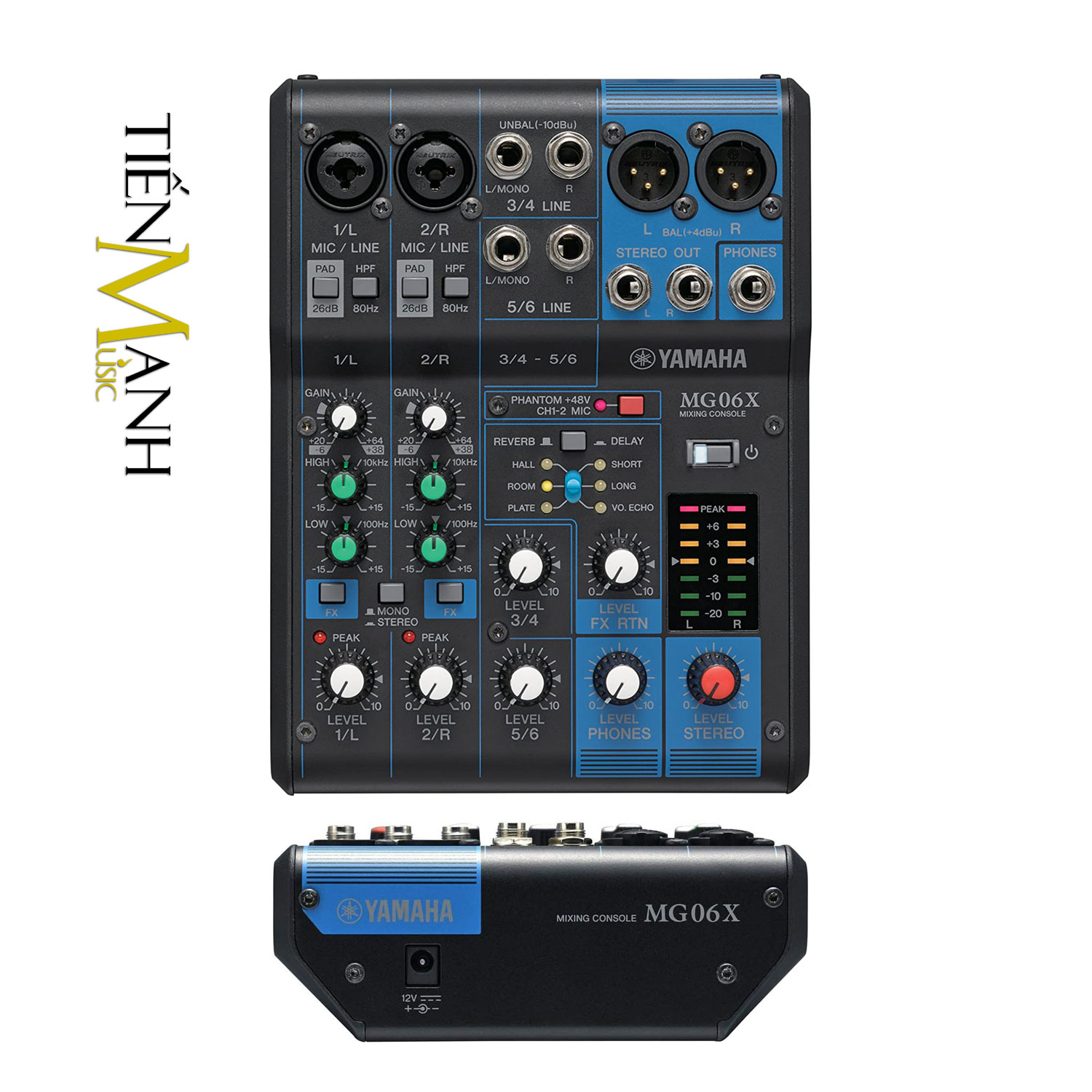 Bàn Trộn Yamaha MG06X Mixer Mini 6 Input Compact Stereo Mixing Console MG06 Phòng Thu Studio Mix MG6 Hàng Chính Hãng - Kèm Móng Gẩy DreamMaker