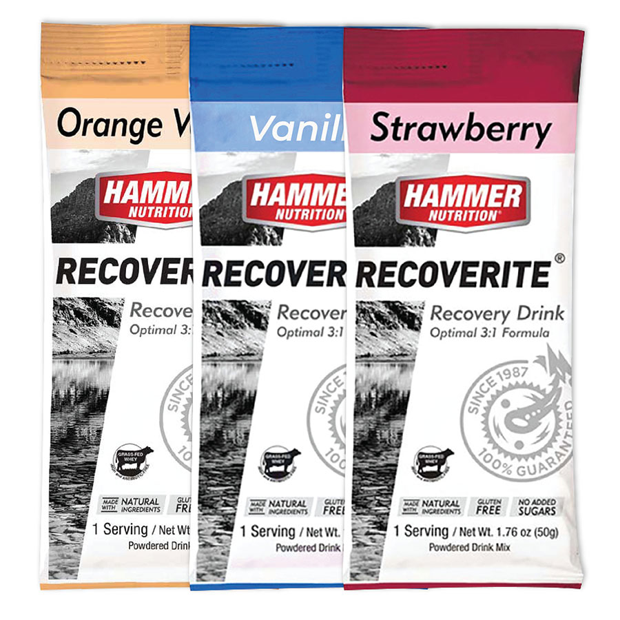 Combo 3 gói Thức uống phục hồi cơ bắp- Hammer Nutrition Recoverite 3 vị Vani cam, dâu, vani ( 150g)