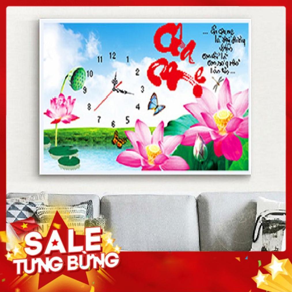 TRANH ĐÍNH ĐÁ CHA MẸ ĐỒNG HỒ TRANH CHƯA ĐÍNH DF159