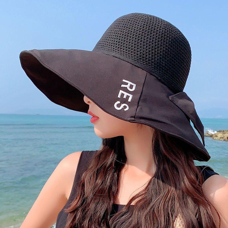 Mũ chống nắng đa năng nữ, mũ rộng vành đi biển, nón tai bèo nữ