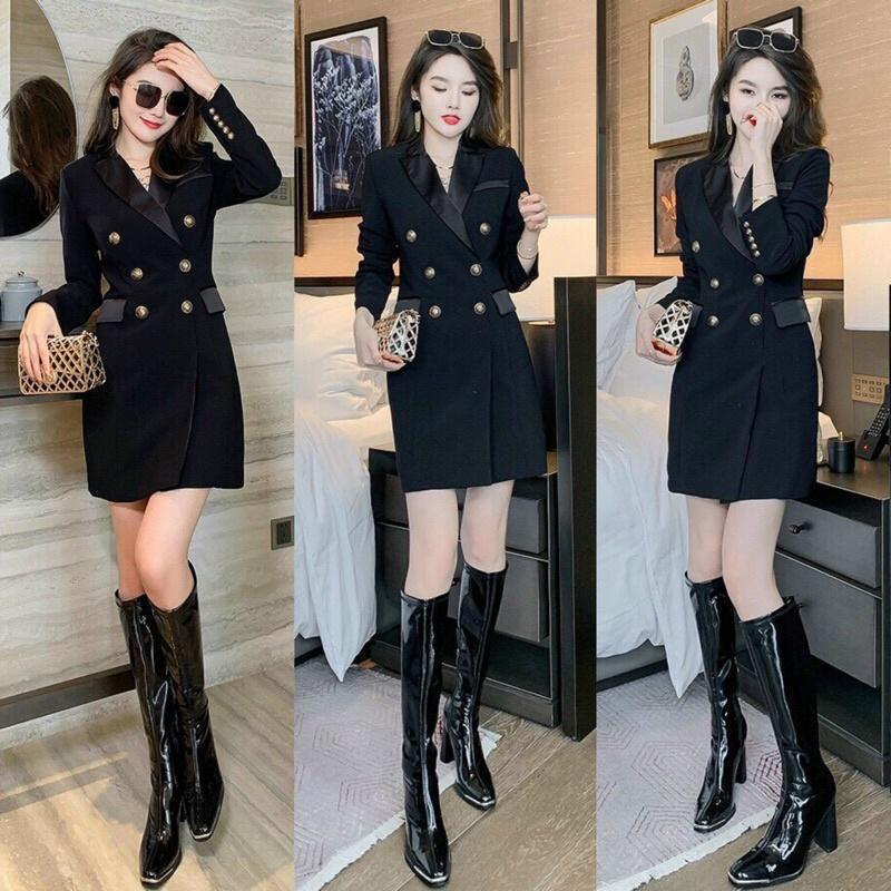 Đầm vest đen suông ôm sang trọng S.MLXL