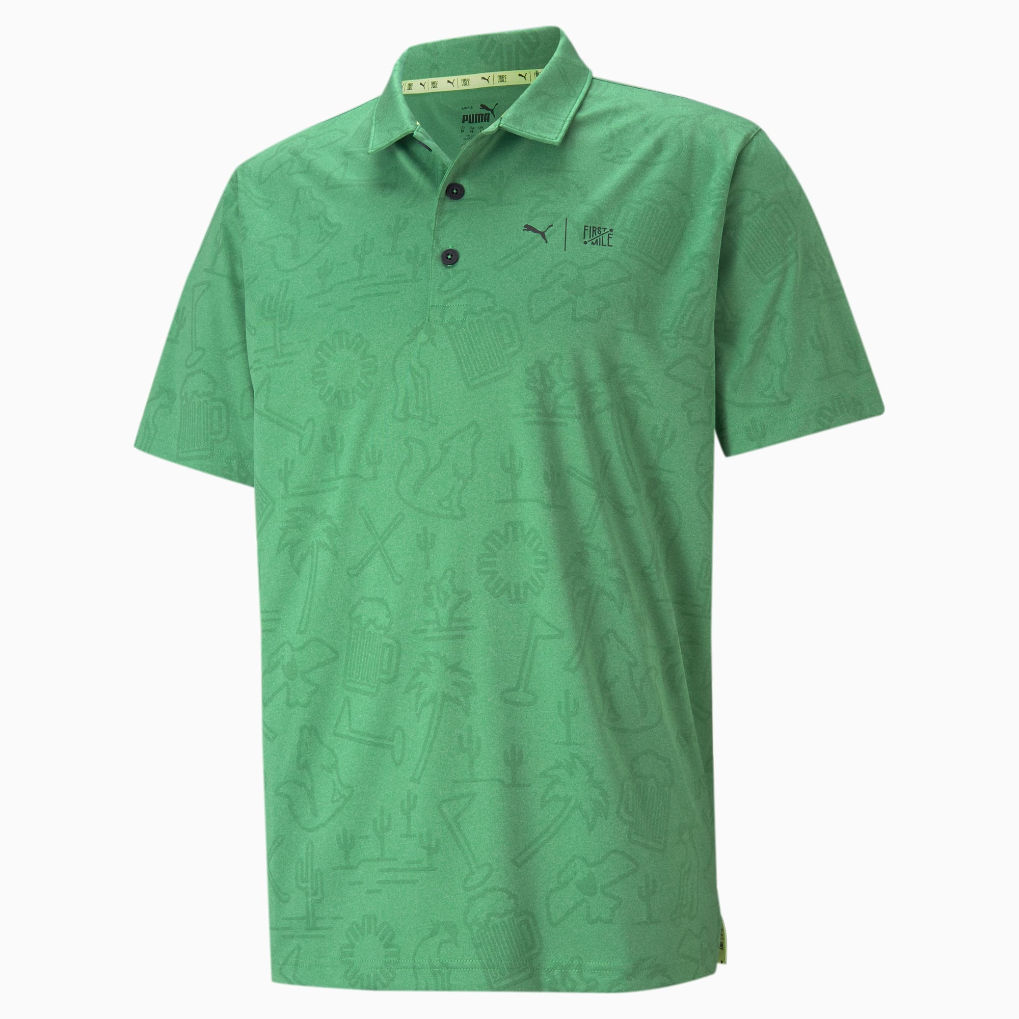 Polo Golf Nam Puma First Mile Flash Polo - Amazon Green Heather 59954902