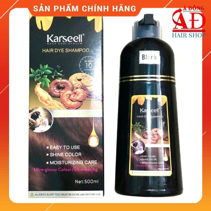 [New] Dầu gội phủ bạc thảo dược Nâu - Đen Karseell Hair Dye Shampoo 10 phút 500ml