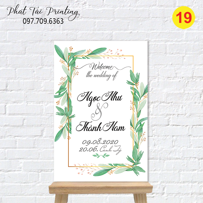 Bảng Welcome trang trí đám cưới MS 19