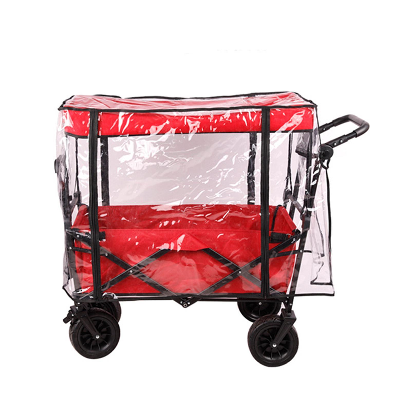 Collapsible Wagon Cart Waterproof Cover Canopy Rainproof Sturdy PVC Material Portable Windproof for Outdoor Camping Picnic