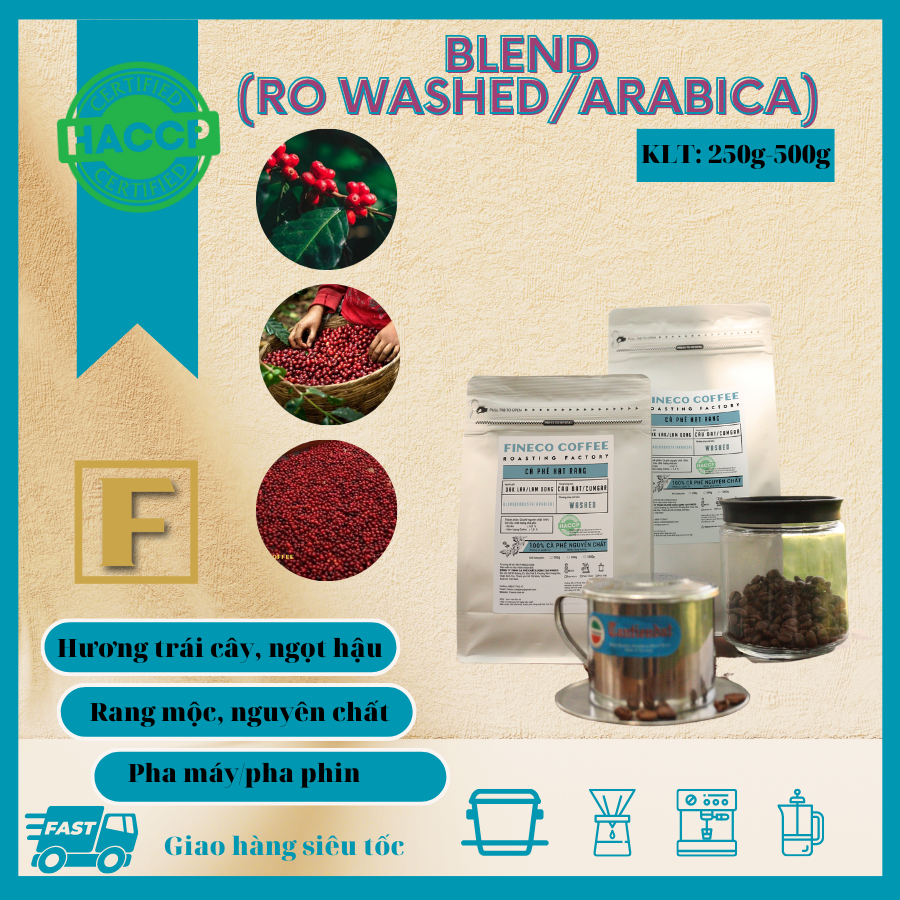 BLEND - Phong vị ngọt ngào, hương trái cây, hậu vị ngọt dài lâu. Cà phê pha phin/pha máy |500gr|