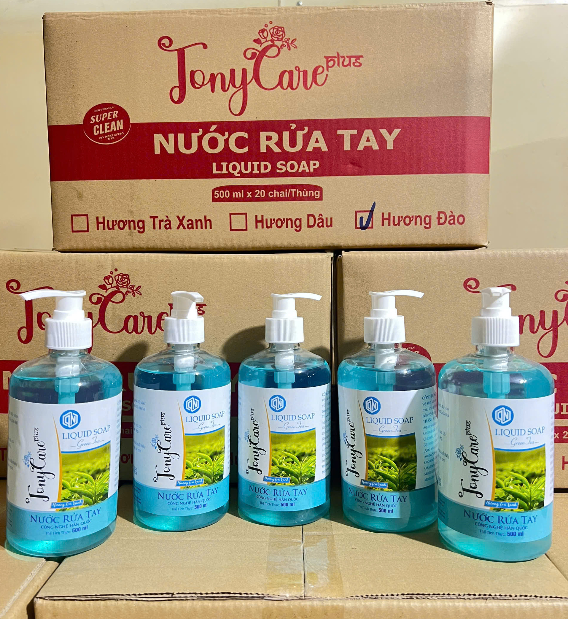 Nước rửa tay Tonycare 500ml Hương Trà Xanh – Diệt khuẩn, dịu nhẹ, hương thanh mát – Chính hãng Tonycare