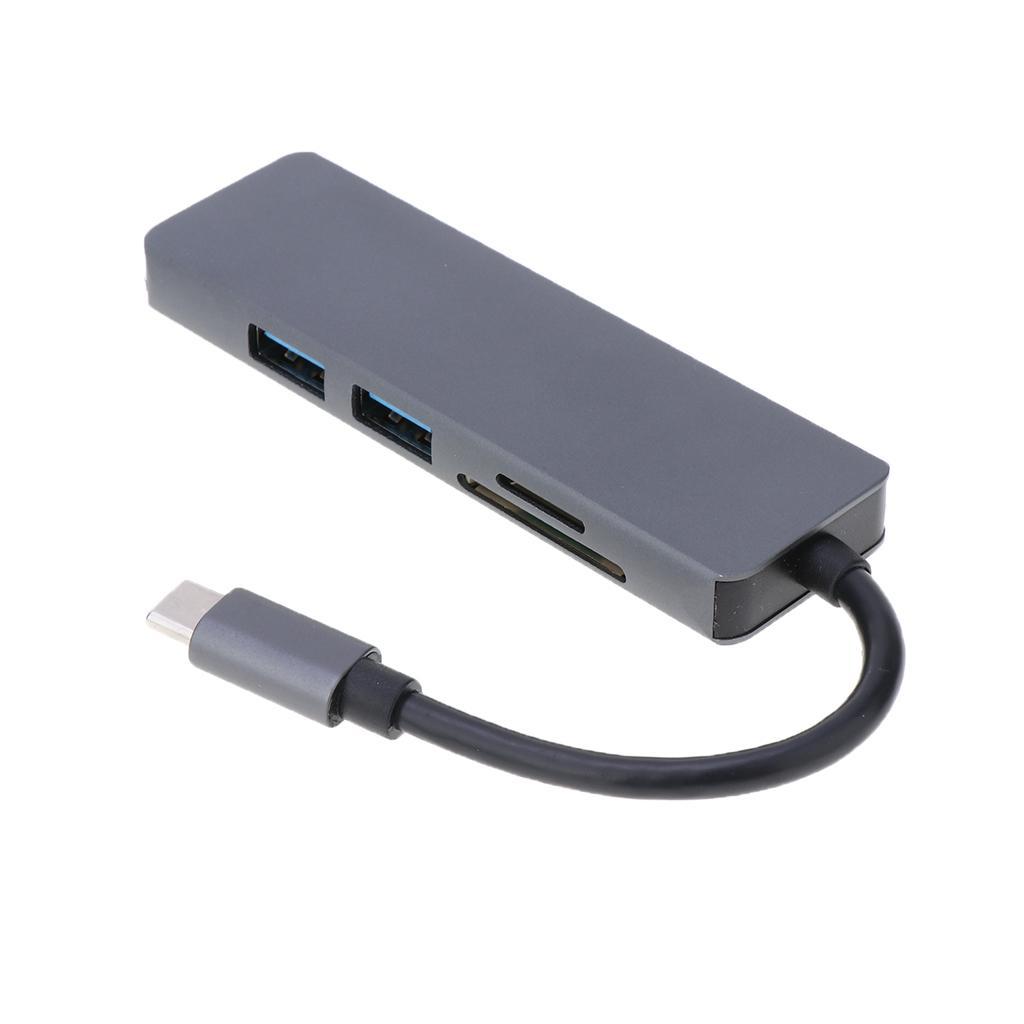 USB C Hub, 5-in-1 Type C Hub with 2 USB 3.0 Port a HDMI Port and a SD/TF Card Port, Multi-Function USB C to HDMI Adapter for Type C Computer