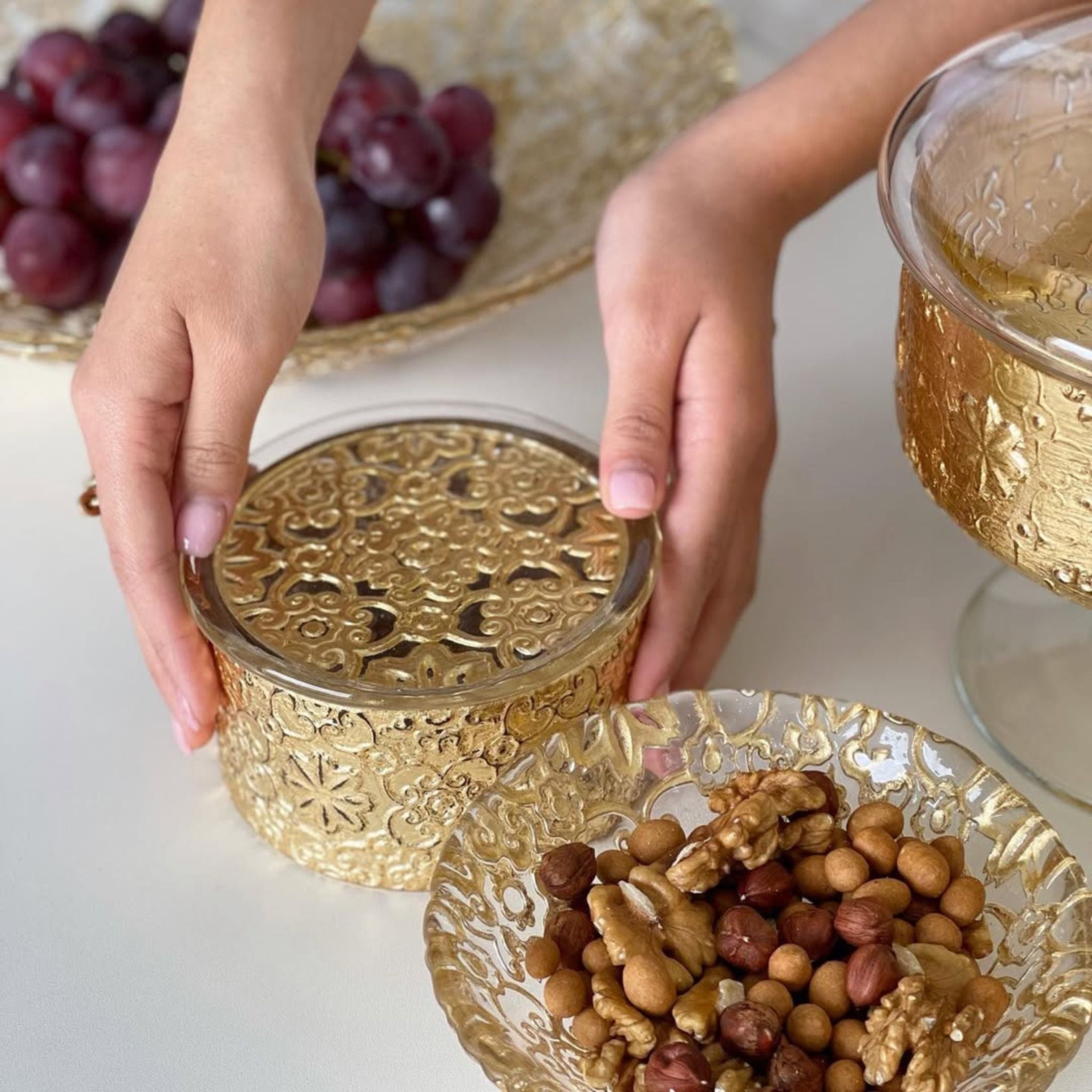 Thố IVV Arabesque Gold Leaf 12cm hàng chính hãng