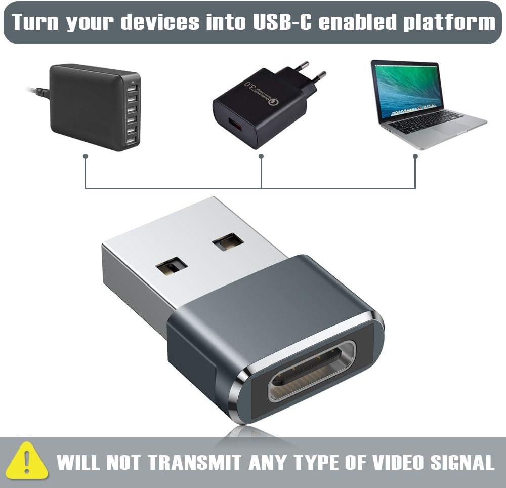 Bộ 2 đầu chuyển đổi USB C sang USB đực (xám)