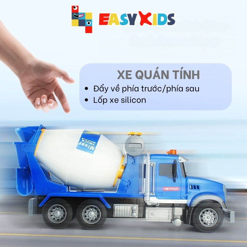 Xe Bồn Trộn Bê Tông Đồ Chơi Toystar Cho Bé, Xe Bê Tông Đồ Chơi Cỡ Lớn Có Đèn Nhạc