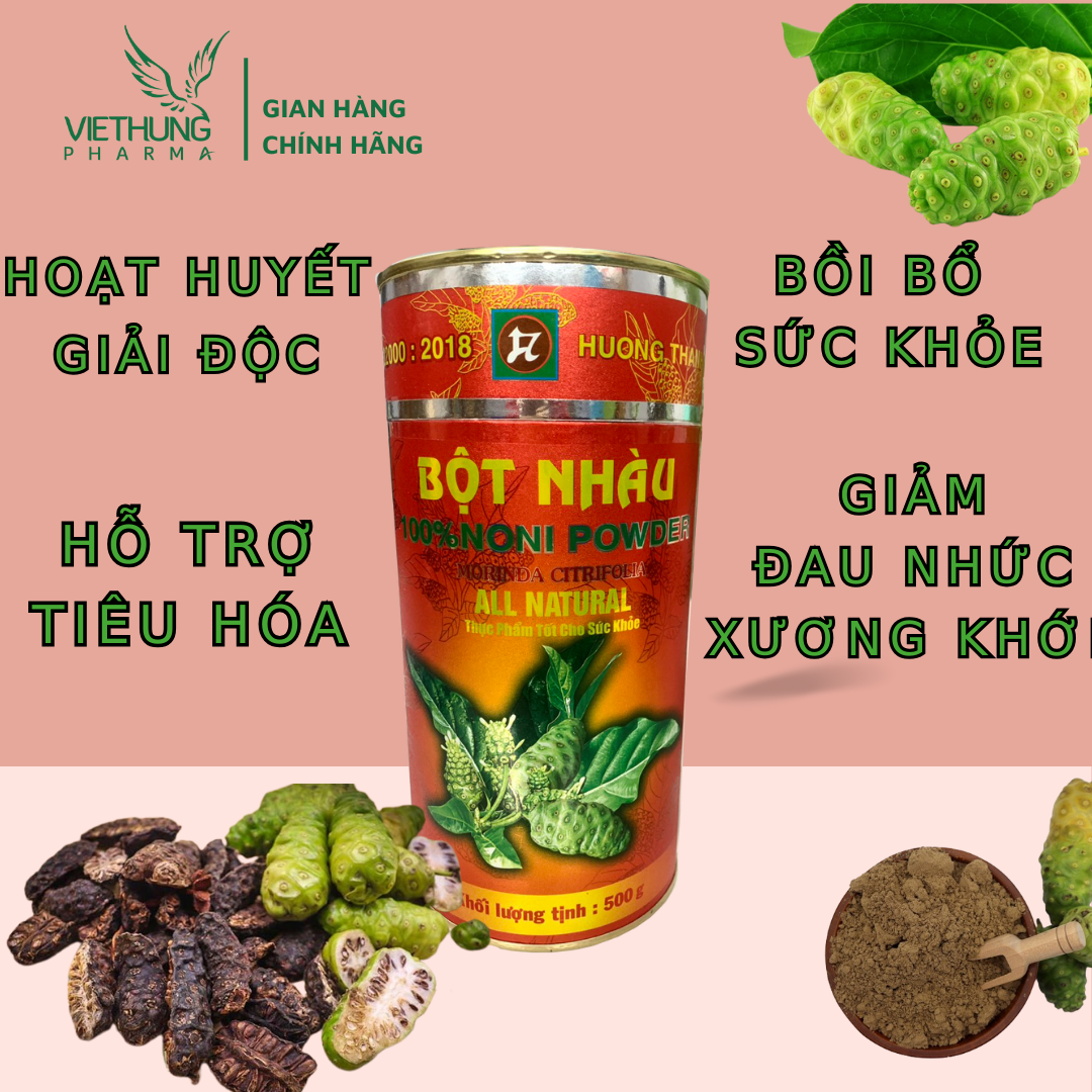 Bột Nhàu Nguyên Chất NoNi Hương Thanh, NoNi Powder 100%, Làm Từ Quả Nhàu Chín, Giúp Bổ Xương Khớp, Tăng Đề Kháng, Hộp 500g