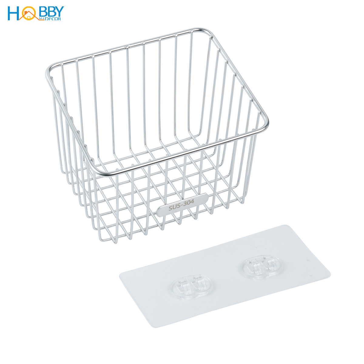 Kệ rổ đựng hành tỏi ớt đa năng inox 304 dán tường Hobby home decor TB4