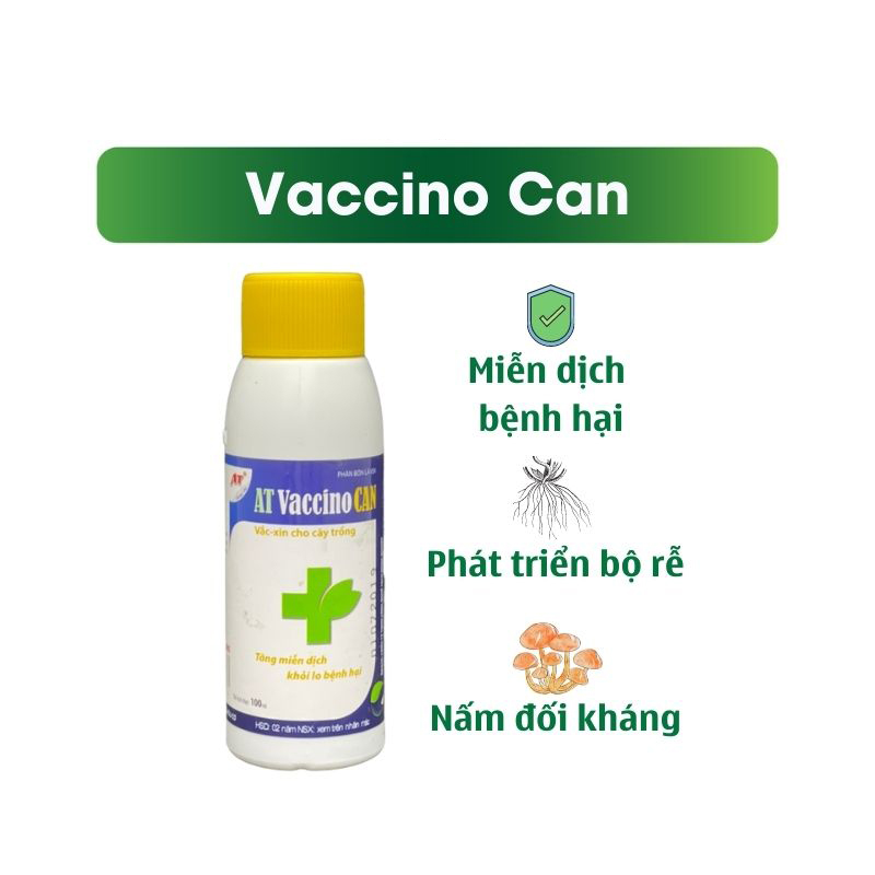 Thuốc Trị Nấm Sinh Học AT Phòng Trị Thán Thư, Sương Mai, Héo Dây, Cải Tạo Đất Ra Tơi Xốp - AT Vaccino Can 100ml