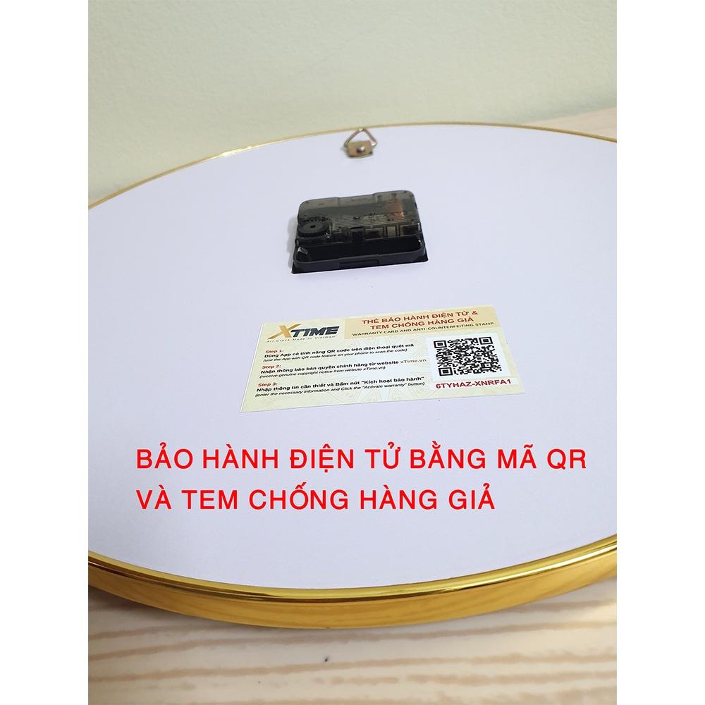 Đồng Hồ Treo Tường Kết Hợp Tranh Treo Tường Hình Tuyển Bóng Đá Việt Nam, Thương Hiệu XTime, Máy Kim Trôi Cao Cấp