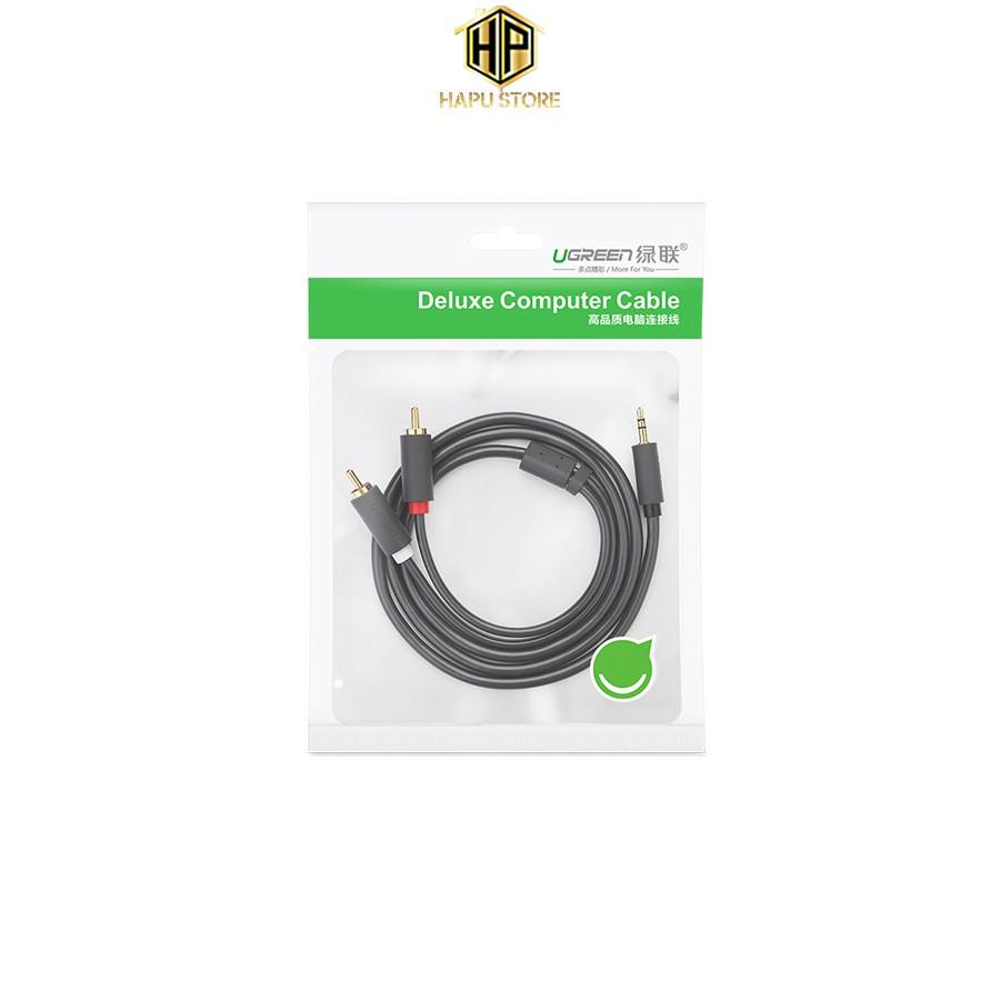 Cáp Audio 3.5mm 1 ra 2 RCA Ugreen 10772 dài 1m chính hãng - Hàng Chính Hãng