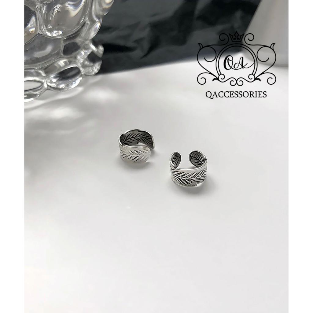 Khuyên tai bạc kẹp vành bản to dày bông tai nam nữ S925 EARCUFF Silver Earrings QA SILVER EA211102