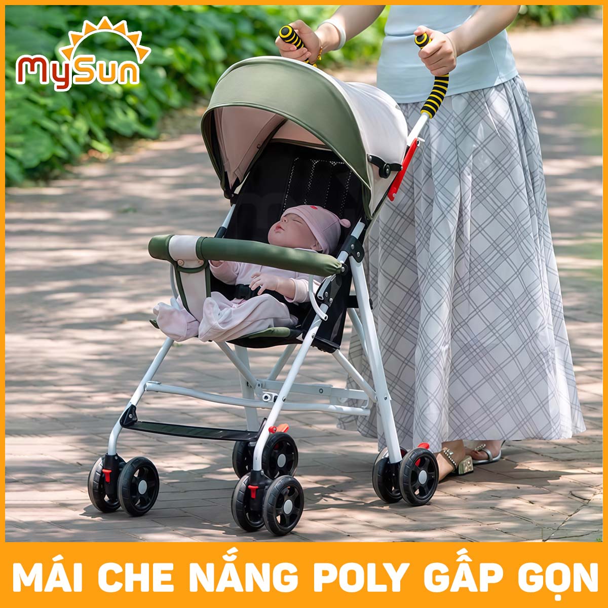 Xe đẩy ngồi du lịch cho em bé 6 tháng 1 2 3 4 tuổi gấp gọn Colorlife MySun