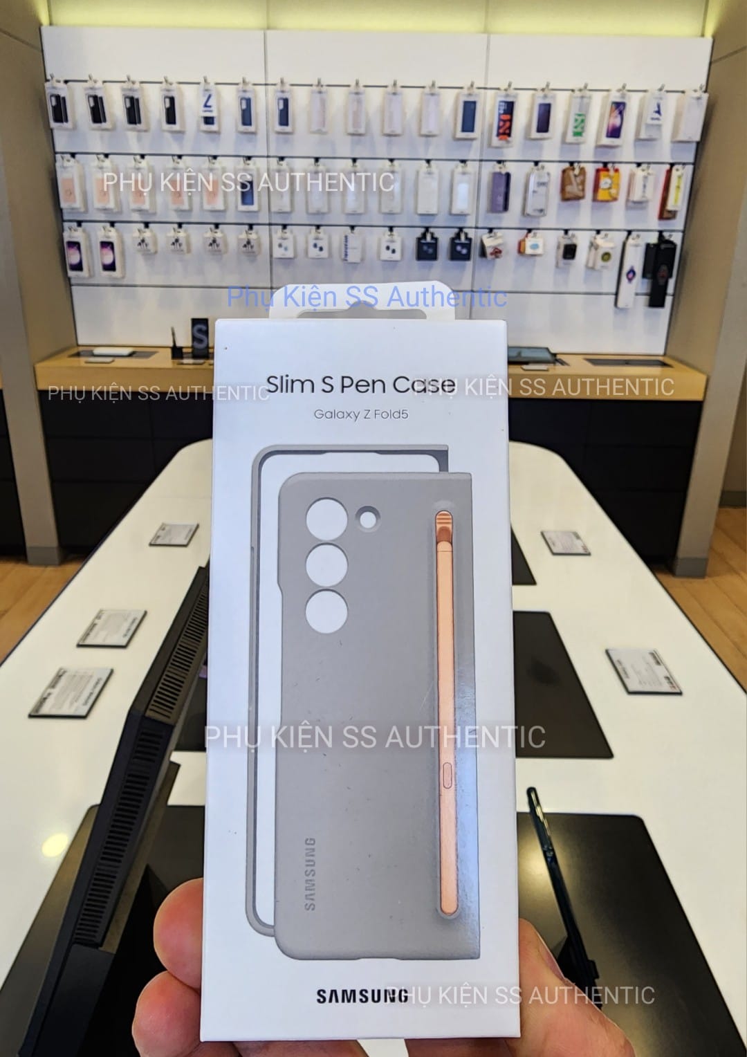Ốp Samsung kèm Spen Fold 5 màu Kem - Hàng Chính hãng