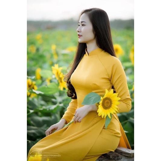 Áo dài trơn lụa tây thi