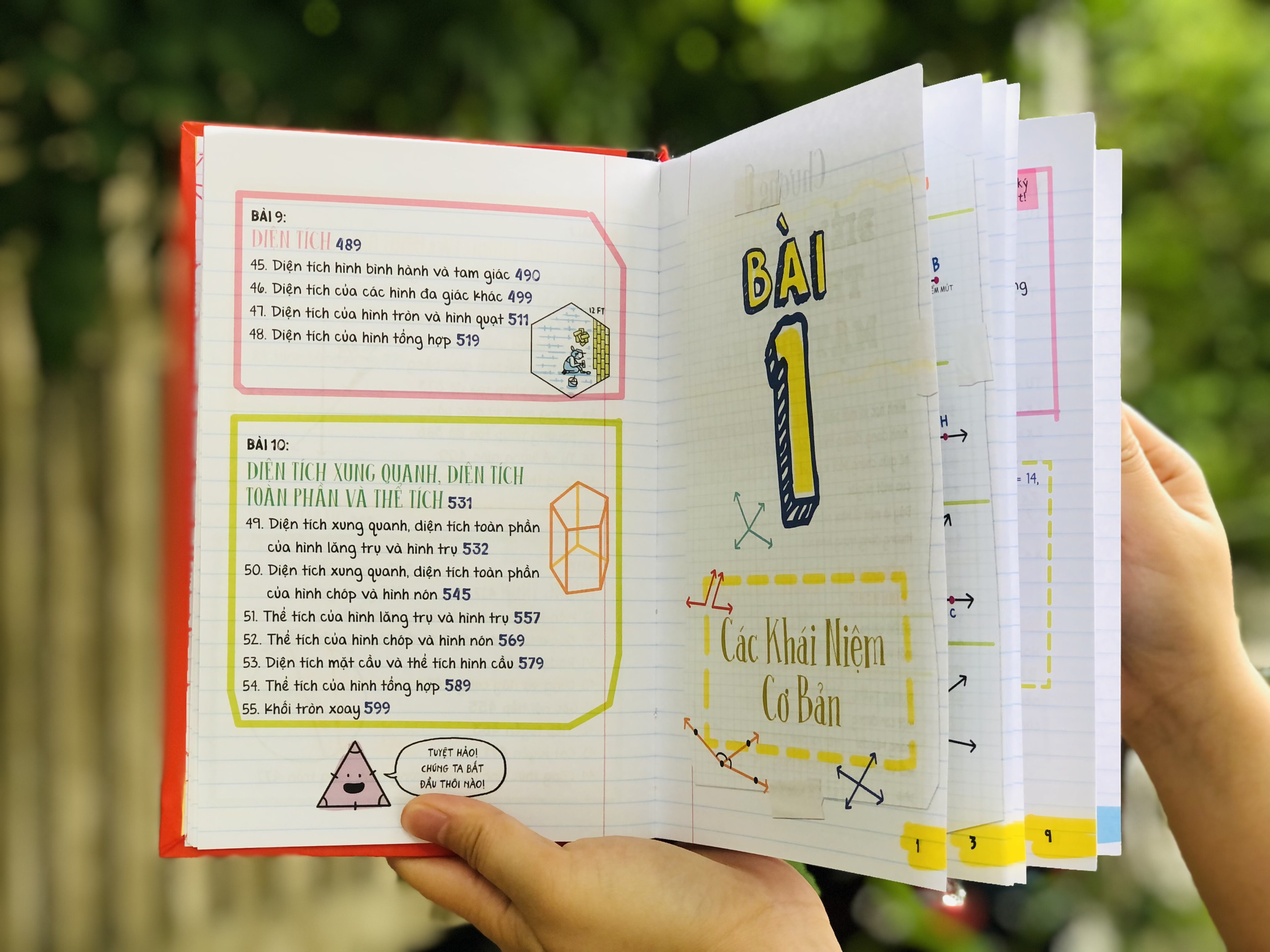 Sách - Sổ tay Hình học ( Tiếng Việt ) Tổng hợp kiến thức toán học hình học từ lớp 8 đến lớp 12 - Á Châu Books, bìa cứng in màu