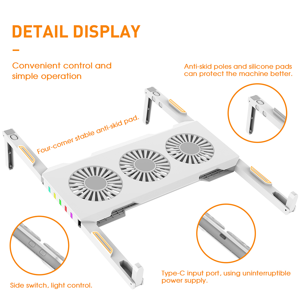 Đế Tản Nhiệt Cho Laptop LED RGB Triple Core