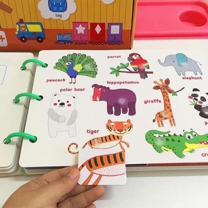 Học liệu bóc dán tiếng Anh 17 chủ đề Montessori thông minh cho bé