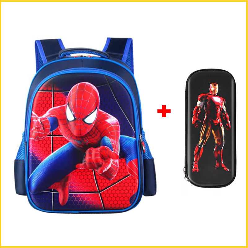 Balo Cặp Sách In Hình Siêu Nhân Người Nhện In Nổi 3D Dành Cho Học Sinh Cấp 1 Tiểu Học  TE4