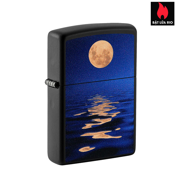 Bật Lửa Zippo 49810 – Zippo Full Moon Design Black Light Black Matte