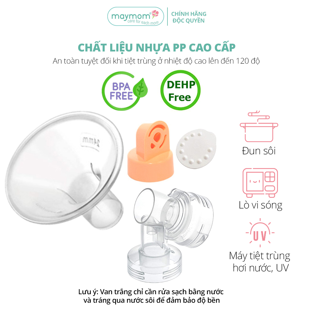 Bộ Phụ Kiện Máy Hút Sữa Medela Swing Thương Hiệu Maymom, Phễu Size Từ 10-32mm