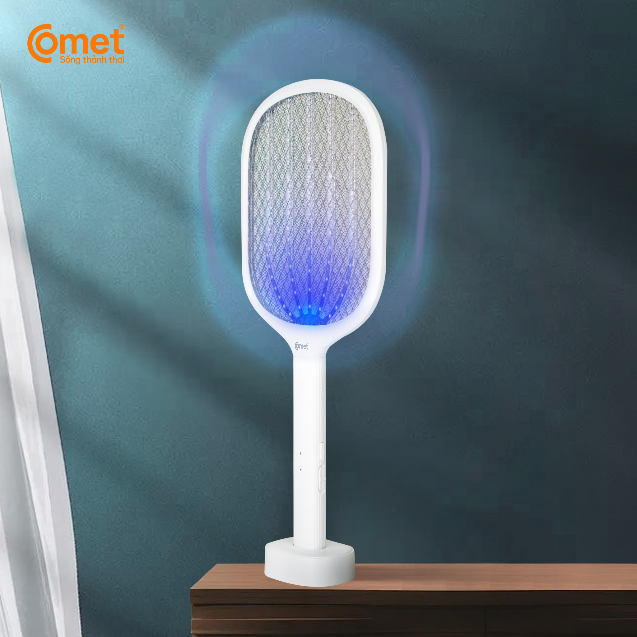 Vợt muỗi điện Comet CP049 Pin Lithium 500mAh sạc 2h dùng 10 ngày BH 12T cổng sạc type C