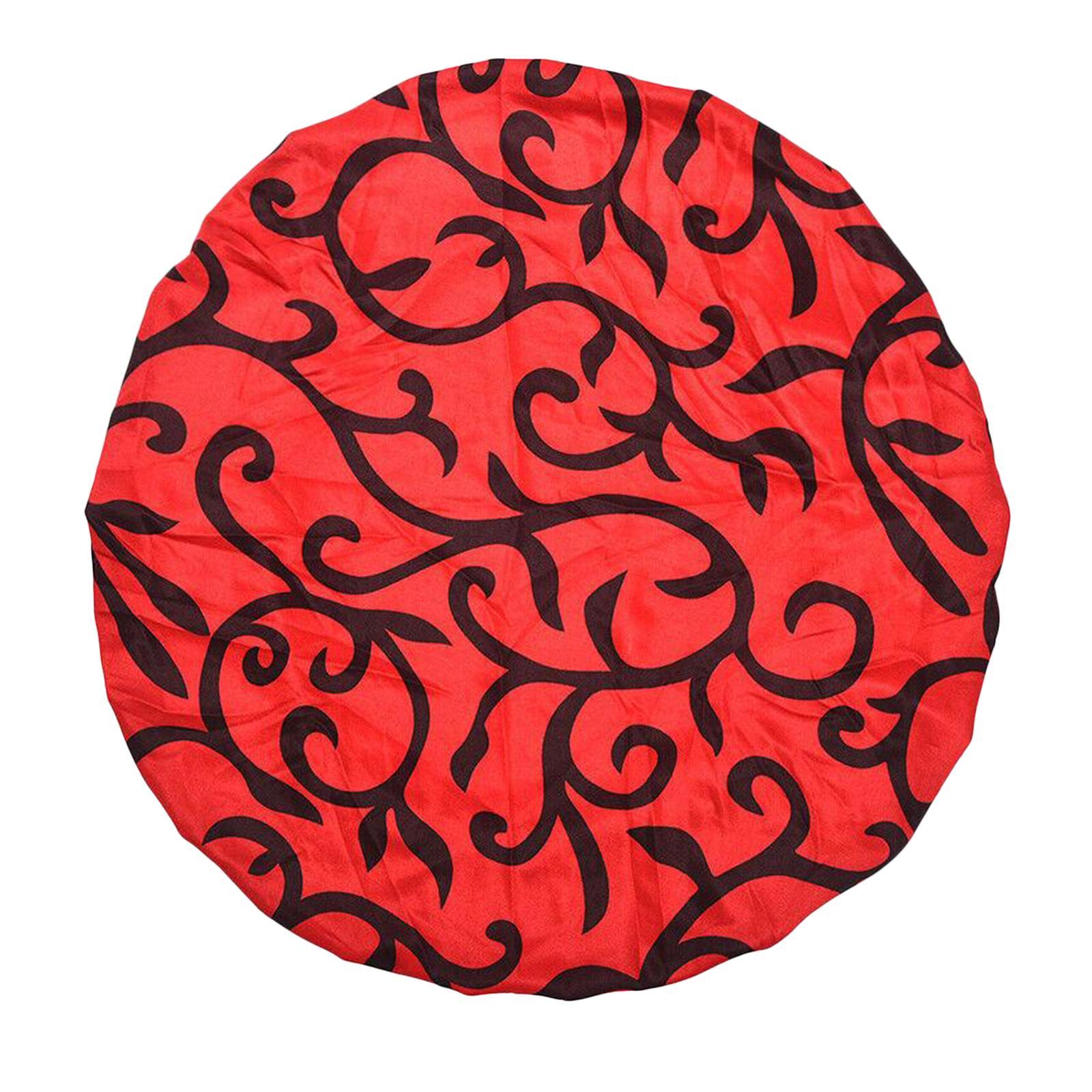 Indoor Outdoor Patio Round Fitted Tablecloth,Elastic Edge Waterproof Cover Red