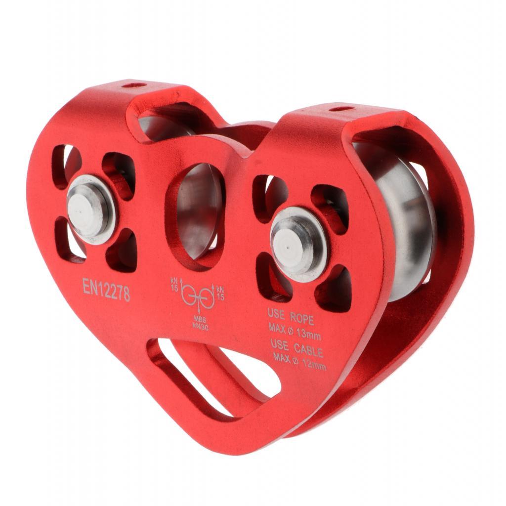 Tandem  Dual Pulley 30KN Climbing Mountaineering Buckle Carabiner Hook