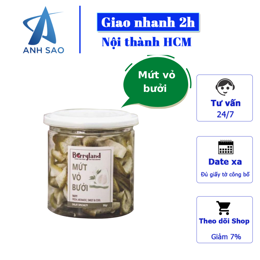 Vỏ bưởi sấy BerryLand 90g - Đặc sản Đà Lạt - Quà tặng ý nghĩa