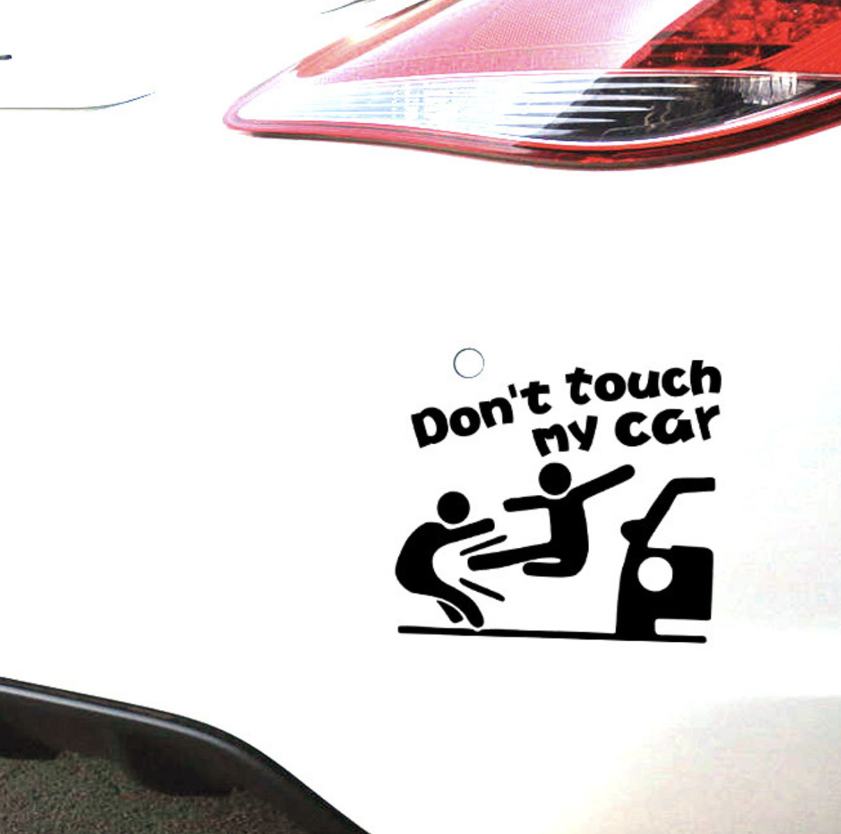 DON'T TOUCH MY CAR ĐÁ NHAU- Sticker transfer hình dán trang trí Xe hơi Ô tô size 12x14cm