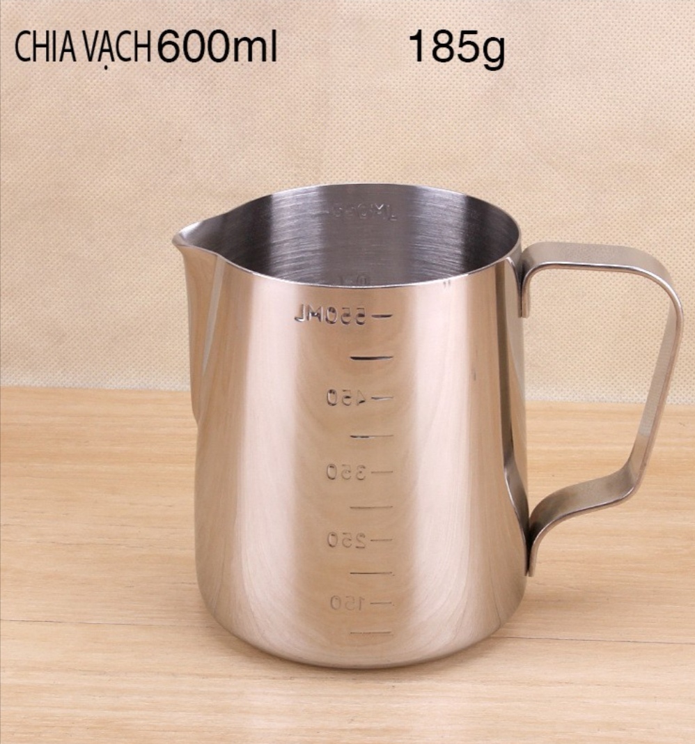 Ca Đánh Sữa Inox Có Vạch Chia