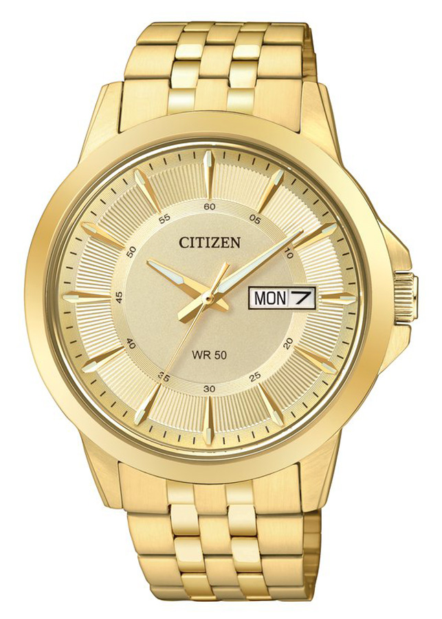Đồng Hồ Nam Citizen Dây Thép Không Gỉ BF2013-56P - Mặt Vàng