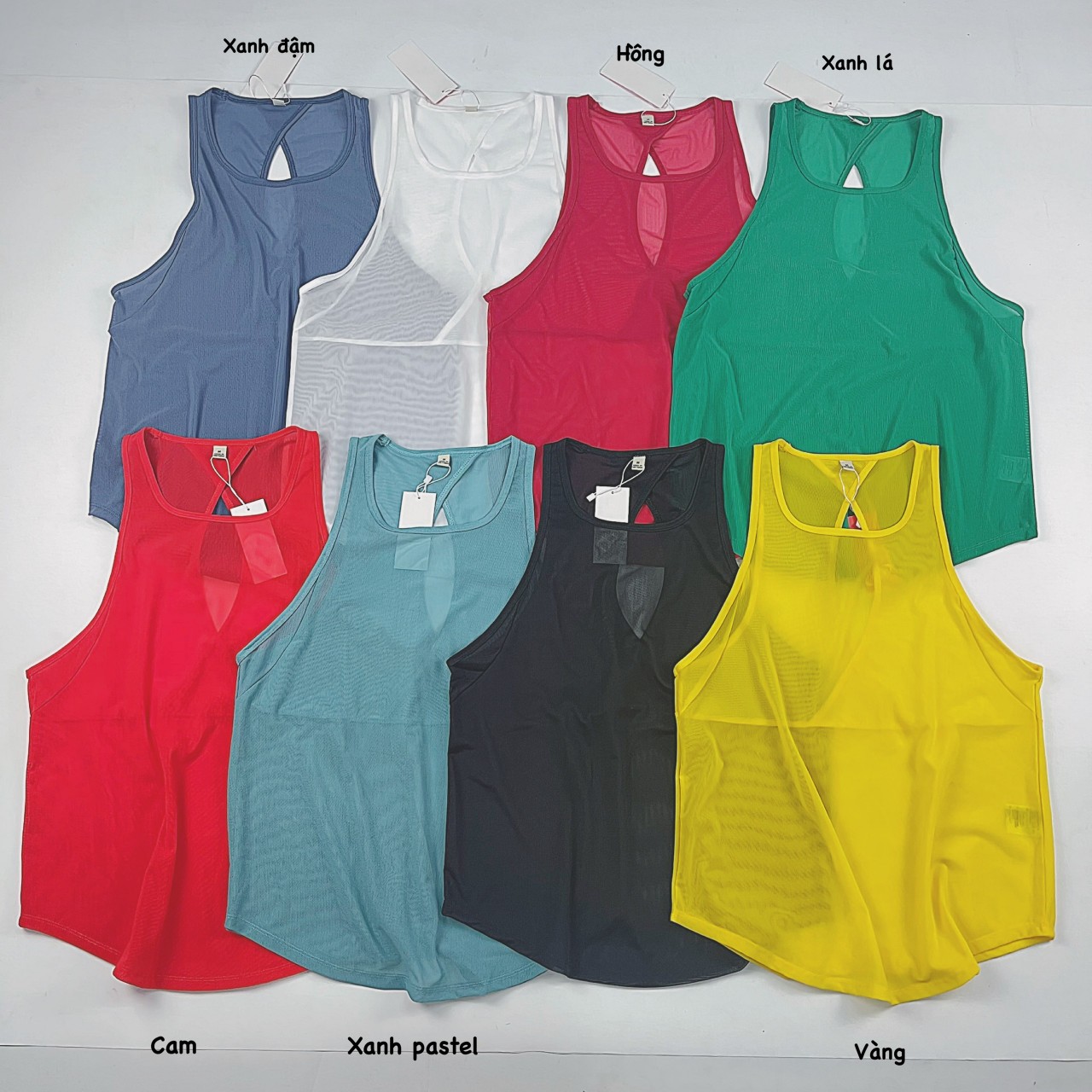 Áo Tank Top Lưới Mắt Nhỏ Mềm Mát