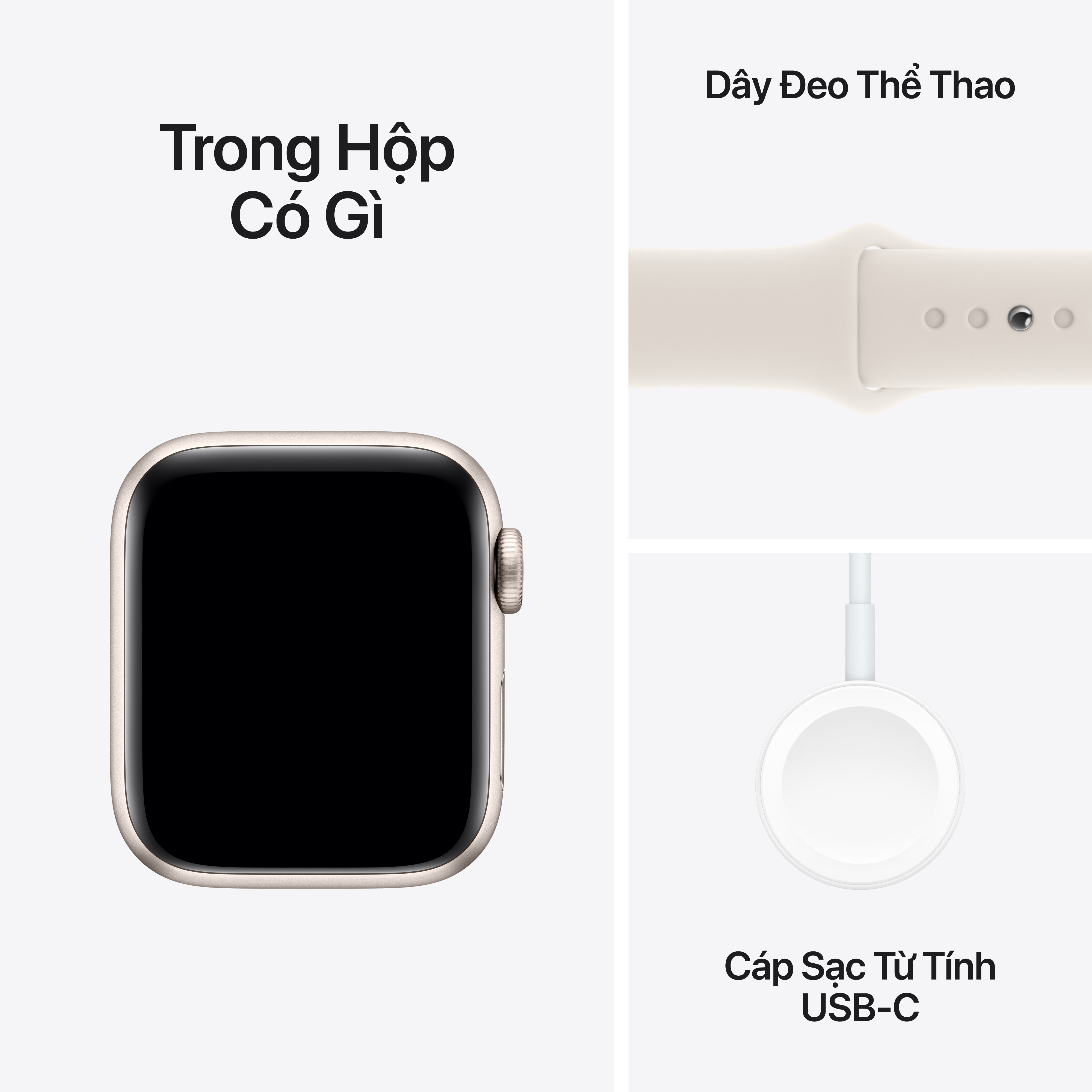 Apple Watch SE 2024 GPS (Viền nhôm, dây cao su)