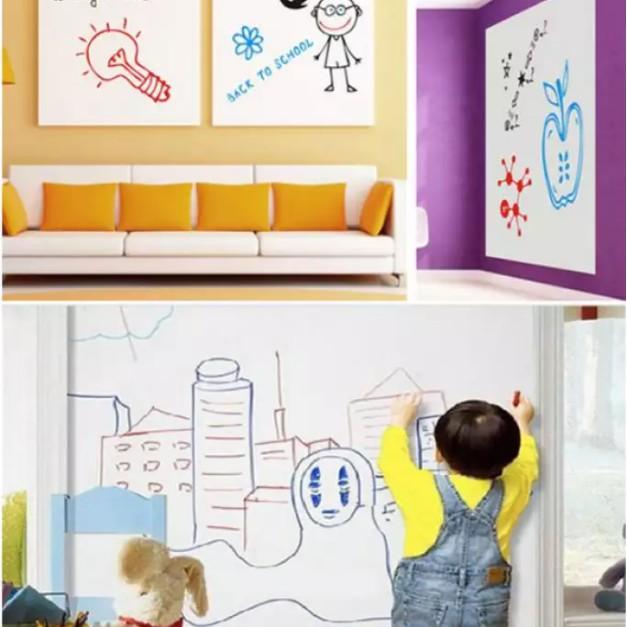 Decal bảng trắng dán tường CẮT THEO MÉT tùy chọn