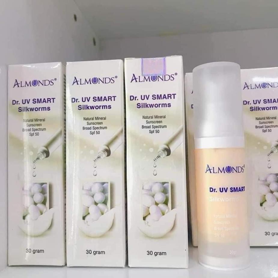 Sữa chống nắng kén tằm Almonds_DR.UV SMART SILK 30g