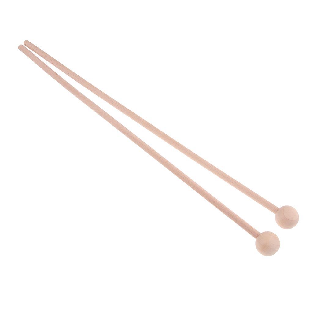 2 Pairs Wood Mallets Percussion Polished Surface Drum Sticks Energy Chime