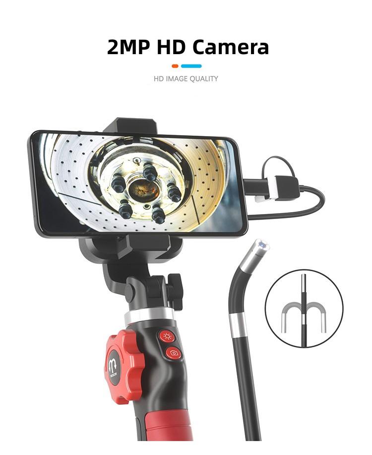 2MP 1080P 180 Độ Tay lái khớp nối hai chiều 3In1 USB/WIFI Nội soi công nghiệp Máy ảnh kính hiển vi kỹ thuật số CMOS Borescope