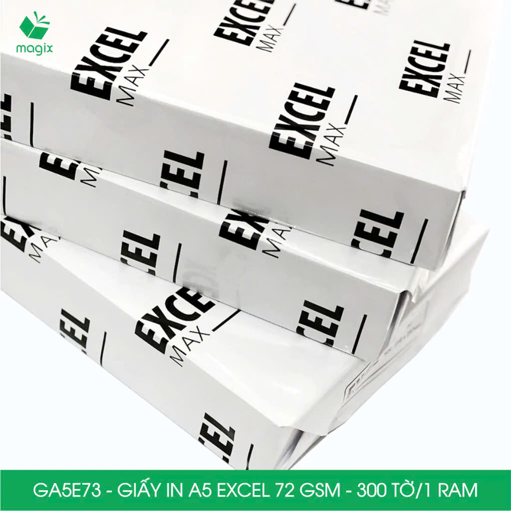Combo 5 ram Giấy in đơn hàng A5 Excel 72 gsm - Giấy in văn phòng