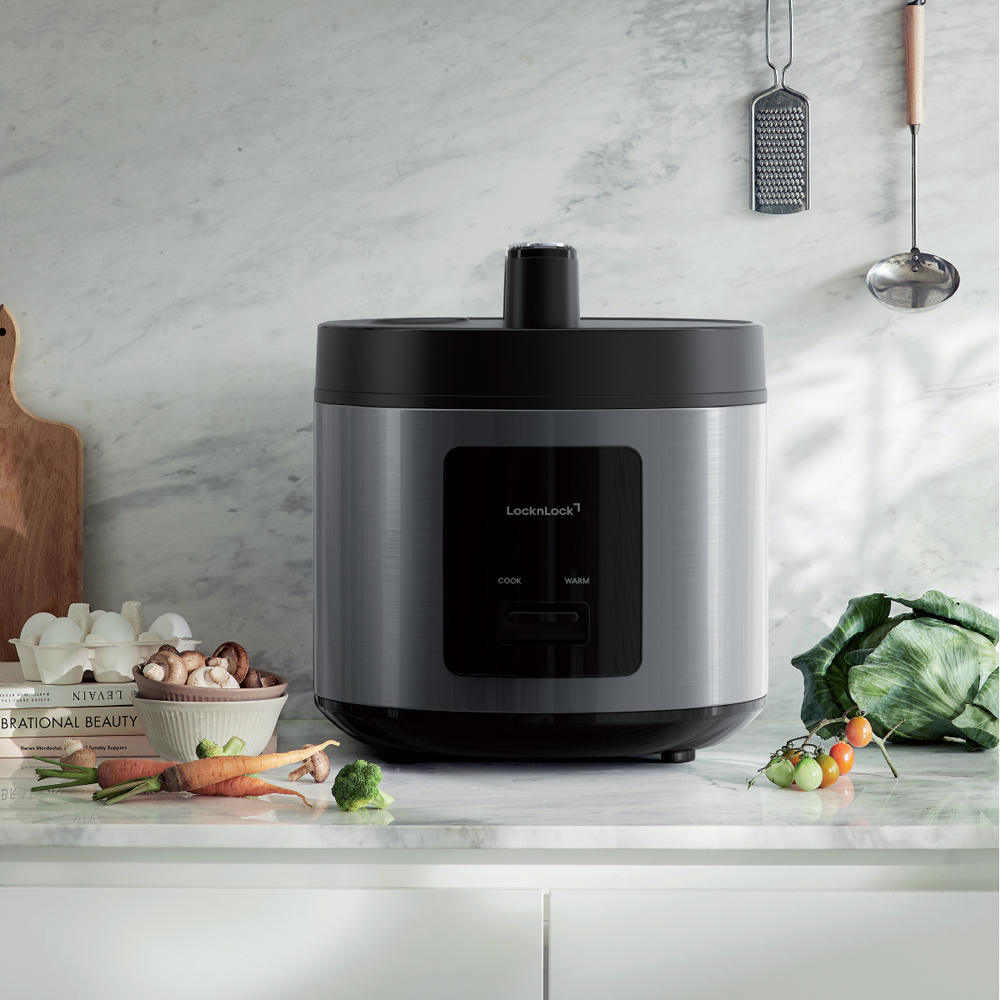 Nồi Cơm Điện LocknLock Essential Rice Cooker EJR452BLK 1.8L, Hàng Chính Hãng, Màu Đen - Joymall