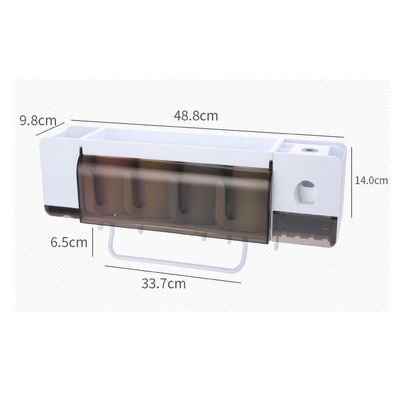 Bộ Nhả Kem Đánh Răng Kèm Kệ Để Đồ Nhà Tắm Thông Minh 3 cốc